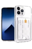 iPhone 14 Pro Max Kılıf Kart Şeffaf Silikon - Şeffaf thumbnail 2