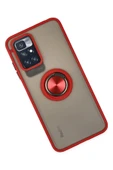 Xiaomi Redmi 10 2022 Kılıf Montreal Yüzüklü Silikon Kapak - Kırmızı thumbnail 3