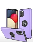 Samsung Galaxy A02S Kılıf Elit Yüzüklü Kapak - Mor thumbnail 1