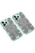 iPhone 14 Pro Kılıf Mekanik Bumper Kapak - Yeşil thumbnail 1