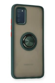 Samsung Galaxy A02S Kılıf Montreal Yüzüklü Silikon Kapak - Yeşil thumbnail 2