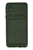 Samsung Galaxy A01 Core Kılıf Kelvin Kartvizitli Silikon - Koyu Yeşil thumbnail 1