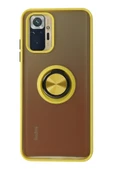 Xiaomi Redmi Note 10 Kılıf Montreal Yüzüklü Silikon Kapak - Sarı thumbnail 1