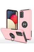 Samsung Galaxy A02S Kılıf Elit Yüzüklü Kapak - Pembe thumbnail 1