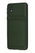 Samsung Galaxy A01 Core Kılıf Kelvin Kartvizitli Silikon - Koyu Yeşil thumbnail 3