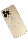iPhone 14 Pro Kılıf Jack Magneticsafe Lens Silikon - Gold thumbnail 4