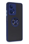Xiaomi Redmi Note 12 5G Kılıf Montreal Yüzüklü Silikon Kapak - Lacivert thumbnail 2