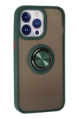 iPhone 15 Pro Kılıf Montreal Yüzüklü Silikon Kapak - Yeşil thumbnail 3