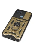 Realme C25Y Kılıf Pars Lens Yüzüklü Silikon - Gold thumbnail 5