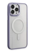 iPhone 15 Pro Max Kılıf Room Magneticsafe Silikon - Lila thumbnail 1