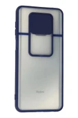 Xiaomi Redmi Note 9 Pro Kılıf Palm Buzlu Kamera Sürgülü Silikon - Lacivert thumbnail 3