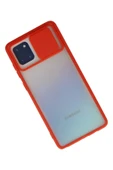 Samsung Galaxy A81 / Note 10 Lite Kılıf Palm Buzlu Kamera Sürgülü Silikon - Kırmızı thumbnail 2