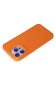 iPhone 15 Pro Max Kılıf Nano içi Kadife Silikon - Turuncu thumbnail 2