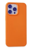 iPhone 15 Pro Max Kılıf Nano içi Kadife Silikon - Turuncu thumbnail 1