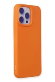 iPhone 15 Pro Max Kılıf Nano içi Kadife Silikon - Turuncu thumbnail 3