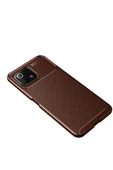 Xiaomi Mİ 11 Lite Kılıf Auto Focus Karbon Kapak - Kahverengi thumbnail 4