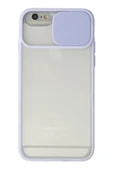 iPhone 6 Kılıf Palm Buzlu Kamera Sürgülü Silikon - Lila thumbnail 1