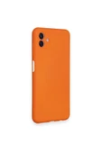 Samsung Galaxy A04 Kılıf Nano içi Kadife Silikon - Turuncu thumbnail 2