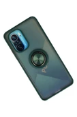 Xiaomi Redmi K40 Kılıf Montreal Yüzüklü Silikon Kapak - Yeşil thumbnail 3