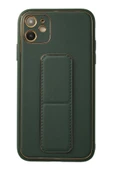 iPhone 12 Kılıf Coco Deri Standlı Kapak - Yeşil thumbnail 1
