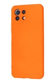 Xiaomi Mİ 11 Lite Kılıf Nano içi Kadife Silikon - Turuncu thumbnail 2