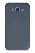 Samsung Galaxy J7 Kılıf Nano içi Kadife Silikon - Gri thumbnail 1