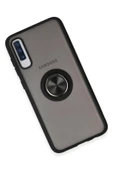 Samsung Galaxy A70 Kılıf Montreal Yüzüklü Silikon Kapak - Siyah thumbnail 3