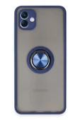 Samsung Galaxy A04 Kılıf Montreal Yüzüklü Silikon Kapak - Lacivert thumbnail 1