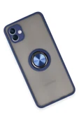 Samsung Galaxy A04 Kılıf Montreal Yüzüklü Silikon Kapak - Lacivert thumbnail 3