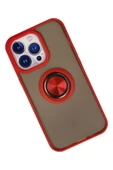 iPhone 13 Pro Kılıf Montreal Yüzüklü Silikon Kapak - Kırmızı thumbnail 2