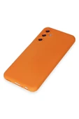 Samsung Galaxy M14 5G Kılıf Nano içi Kadife Silikon - Turuncu thumbnail 4
