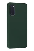 Samsung Galaxy S20 Kılıf Nano içi Kadife Silikon - Koyu Yeşil thumbnail 3