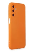 Samsung Galaxy M14 5G Kılıf Nano içi Kadife Silikon - Turuncu thumbnail 2