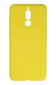 Huawei Mate 10 Lite Kılıf Nano içi Kadife Silikon - Sarı thumbnail 1