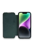 iPhone 14 Kılıf Dolpin Kapaklı - Koyu Yeşil thumbnail 1