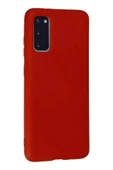 Samsung Galaxy S20 Kılıf Nano içi Kadife Silikon - Kırmızı thumbnail 3