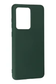 Samsung Galaxy S20 Ultra Kılıf Nano içi Kadife Silikon - Koyu Yeşil thumbnail 3