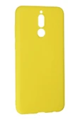Huawei Mate 10 Lite Kılıf Nano içi Kadife Silikon - Sarı thumbnail 3