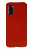 Samsung Galaxy S20 Kılıf Nano içi Kadife Silikon - Kırmızı thumbnail 1