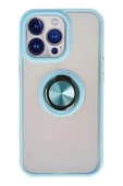 iPhone 13 Pro Kılıf Montreal Yüzüklü Silikon Kapak - Buz Mavi thumbnail 1