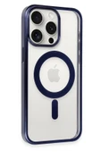 iPhone 15 Pro Max Kılıf Erozi Magsafe Kapak - Lacivert thumbnail 3