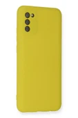 Samsung Galaxy A03S Kılıf Nano içi Kadife Silikon - Sarı thumbnail 3