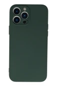 iPhone 13 Pro Max Kılıf Nano içi Kadife Silikon - Koyu Yeşil thumbnail 1