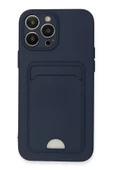 iPhone 13 Pro Max Kılıf Kelvin Kartvizitli Silikon - Lacivert thumbnail 1