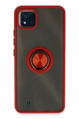 Realme C11 2021 Kılıf Montreal Yüzüklü Silikon Kapak - Kırmızı thumbnail 1