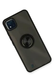 Realme C11 2021 Kılıf Montreal Yüzüklü Silikon Kapak - Siyah thumbnail 2