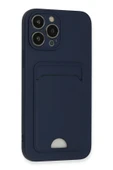 iPhone 13 Pro Max Kılıf Kelvin Kartvizitli Silikon - Lacivert thumbnail 2