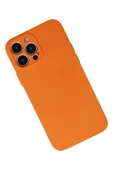 iPhone 13 Pro Max Kılıf Nano içi Kadife Silikon - Turuncu thumbnail 2