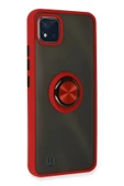 Realme C11 2021 Kılıf Montreal Yüzüklü Silikon Kapak - Kırmızı thumbnail 3