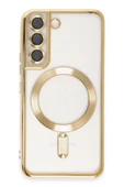 Samsung Galaxy S22 Kılıf Kross Magneticsafe Kapak - Gold thumbnail 1